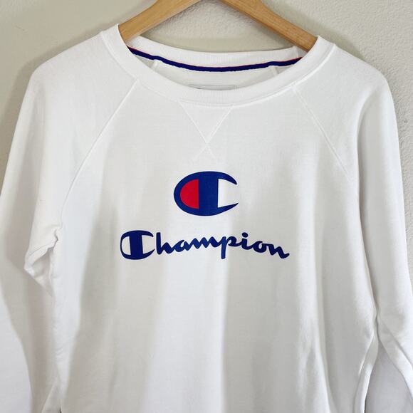 NWT Champion Women's Powerblend Graphic Pullover Sweatshirt White Small Active - Picture 6 of 9